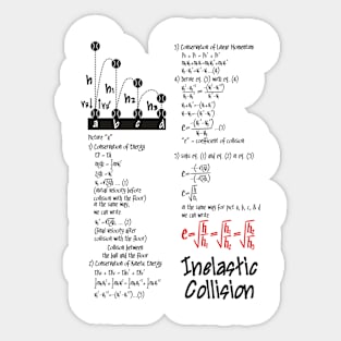 inelastic collision full - light Sticker